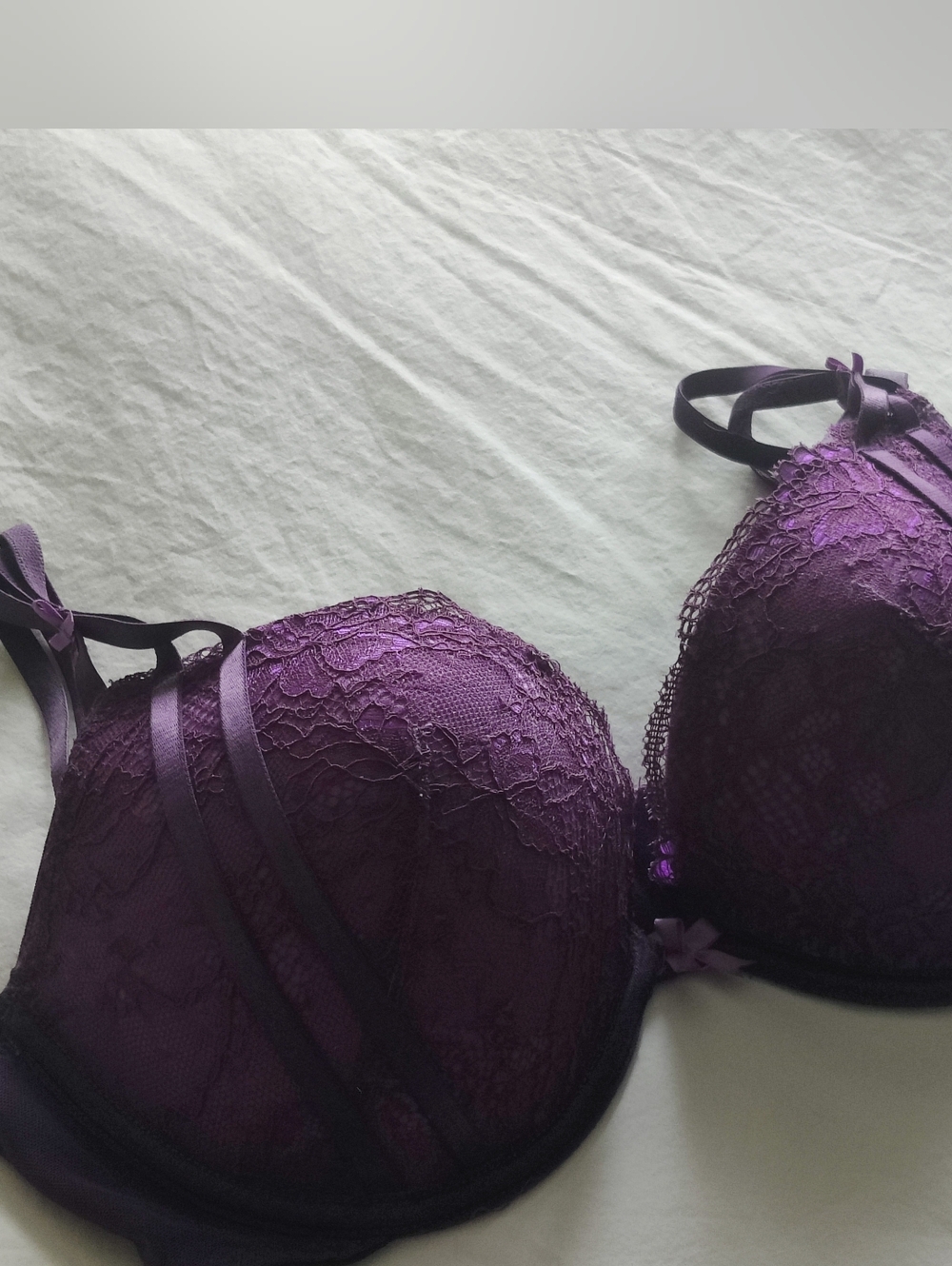 Adore Me, Lace Push-Up Bra in Deep Purple - Women's Intimates